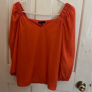 Orange Long Sleeve Blouse